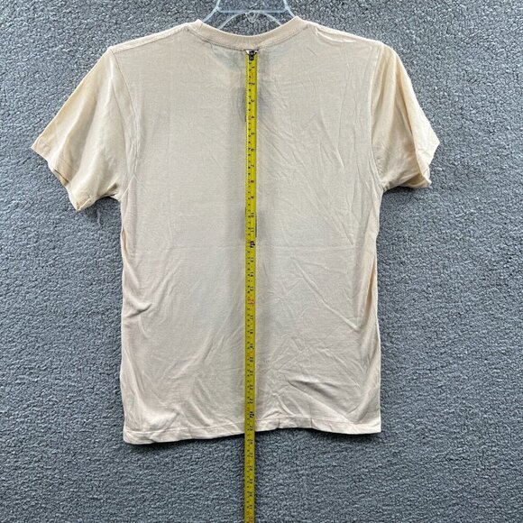 Battleship Mens Shirt Small Tan 100% Cotton Crewneck Pullover Short Sleeve - Picture 5 of 6